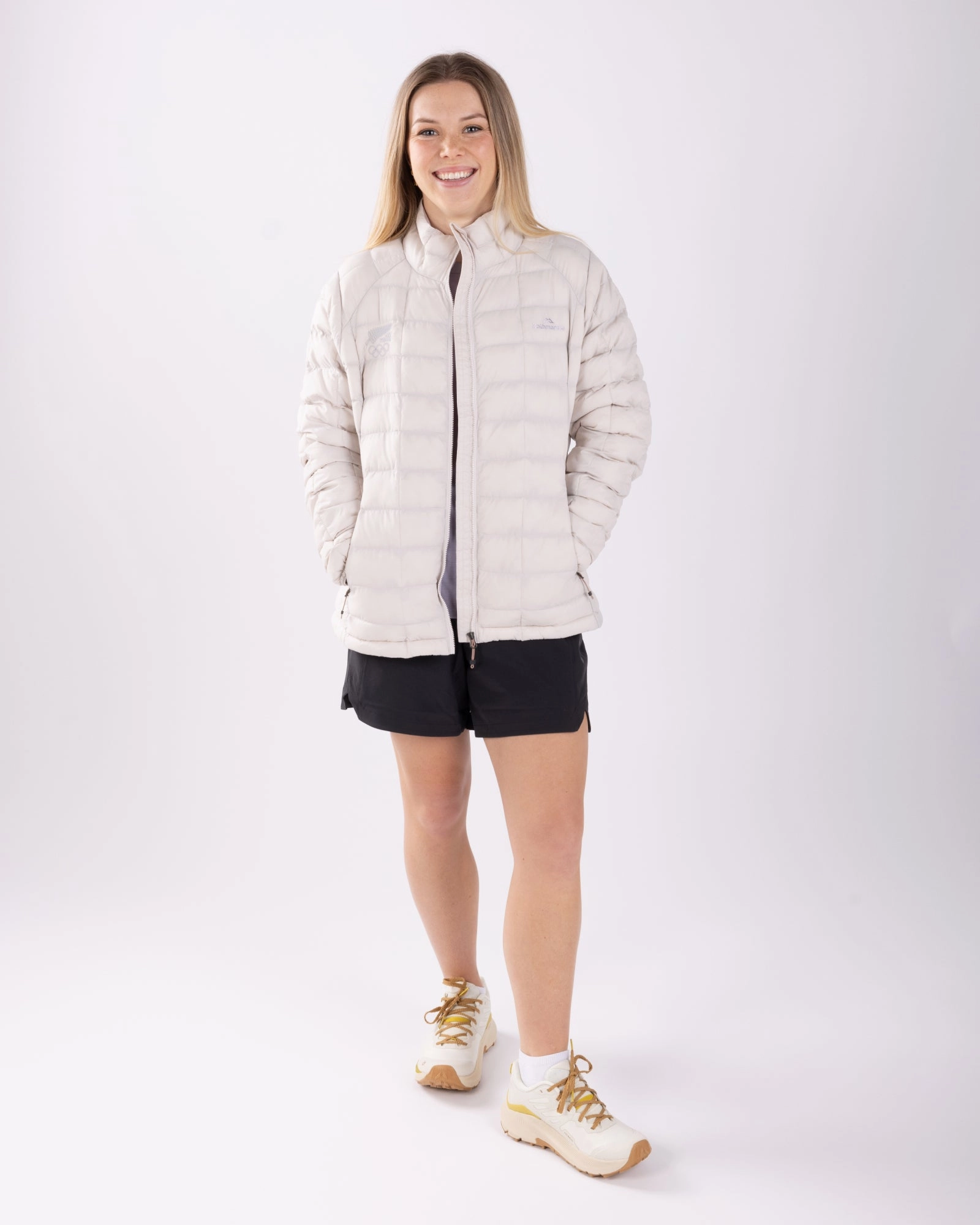 Quick Release Buckles UV Protective Layer Women's Heli Insulated Jacket - Shroom | New Zealand Team Supporters Collection