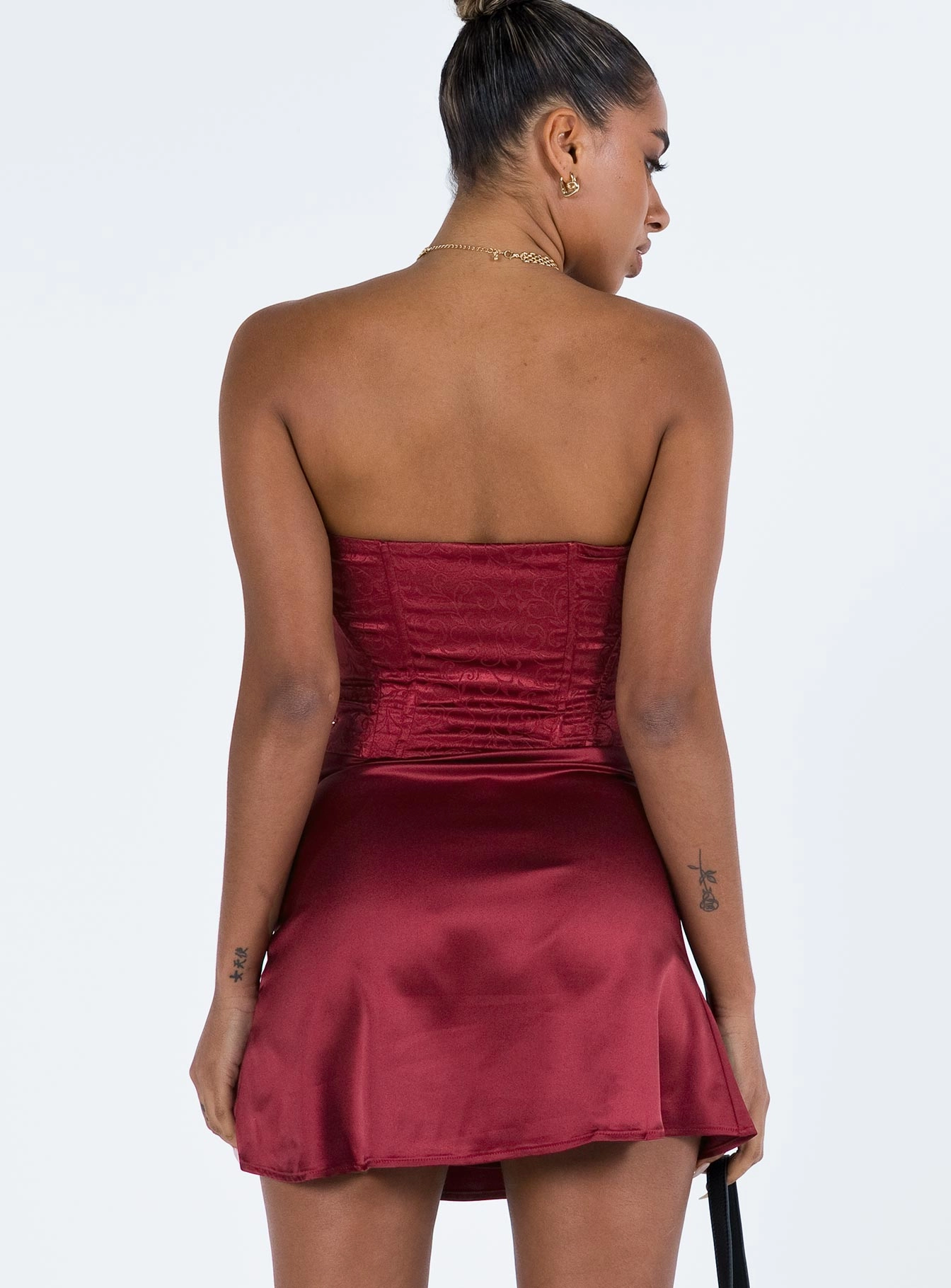 Alter Ego Mini Dress Maroon Fashion Option Smart Fabric