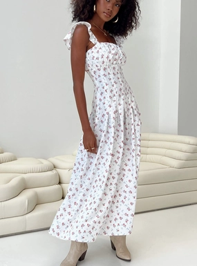 Pure Motion Alver Maxi Dress White Floral