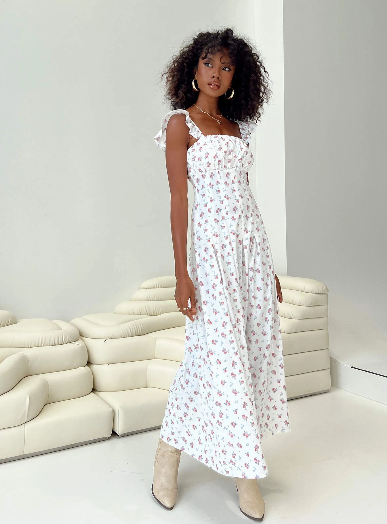 Stylish Choice Alver Maxi Dress White Floral