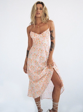 Neutral Aesthetic Amara Midi Dress Multi