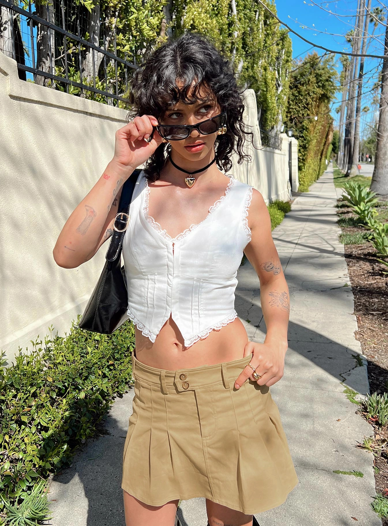 Amira Mini Skirt Beige Minimal Vibes