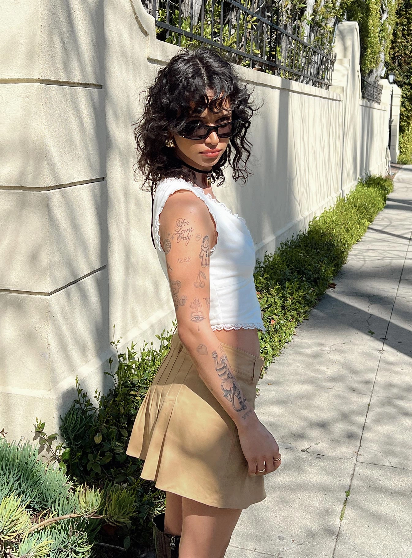 Convertible Style Amira Mini Skirt Beige