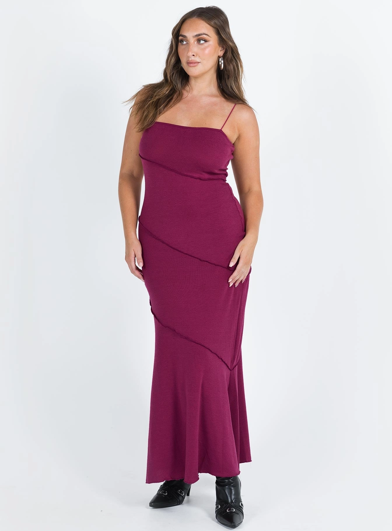 Andros Maxi Dress Burgundy Relaxed Fit Travel Friendly