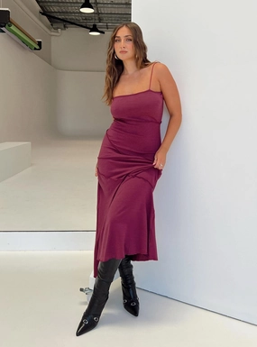 Calm Finish Andros Maxi Dress Burgundy