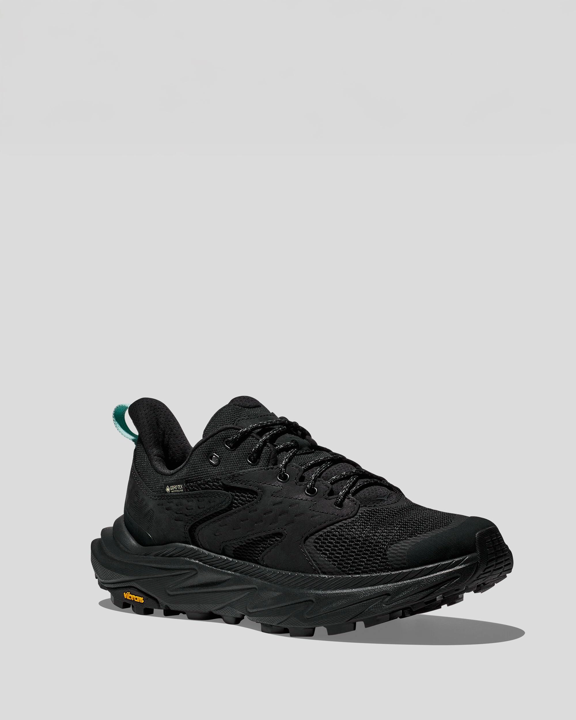 wide - toe - box shoes Bonded Overlay Technology Women's Hoka Anacapa 2 Low GTX Hiking Shoes - Black