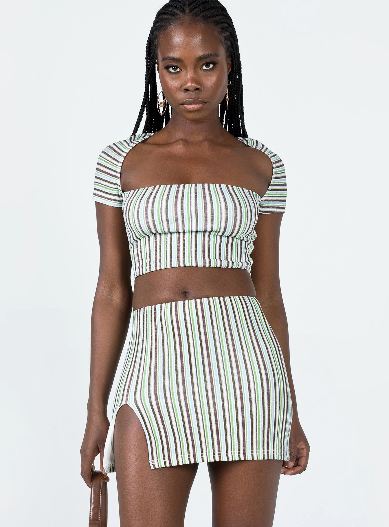 Aesthetic Look Anni Stripe Mini Skirt Multi
