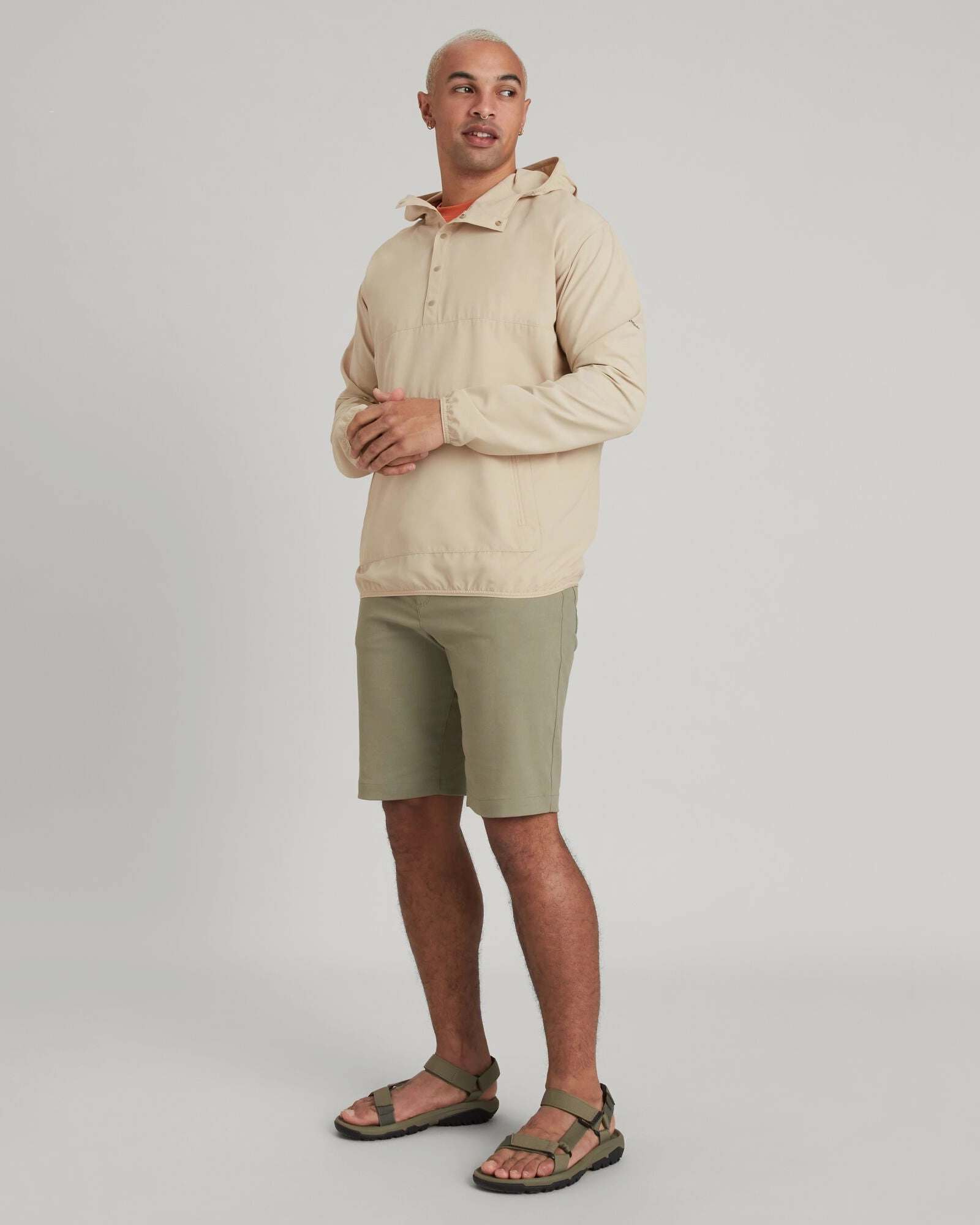 Classic Collar SUN-Scout UPF Men's Long Sleeve Hooded Shirt - Drift