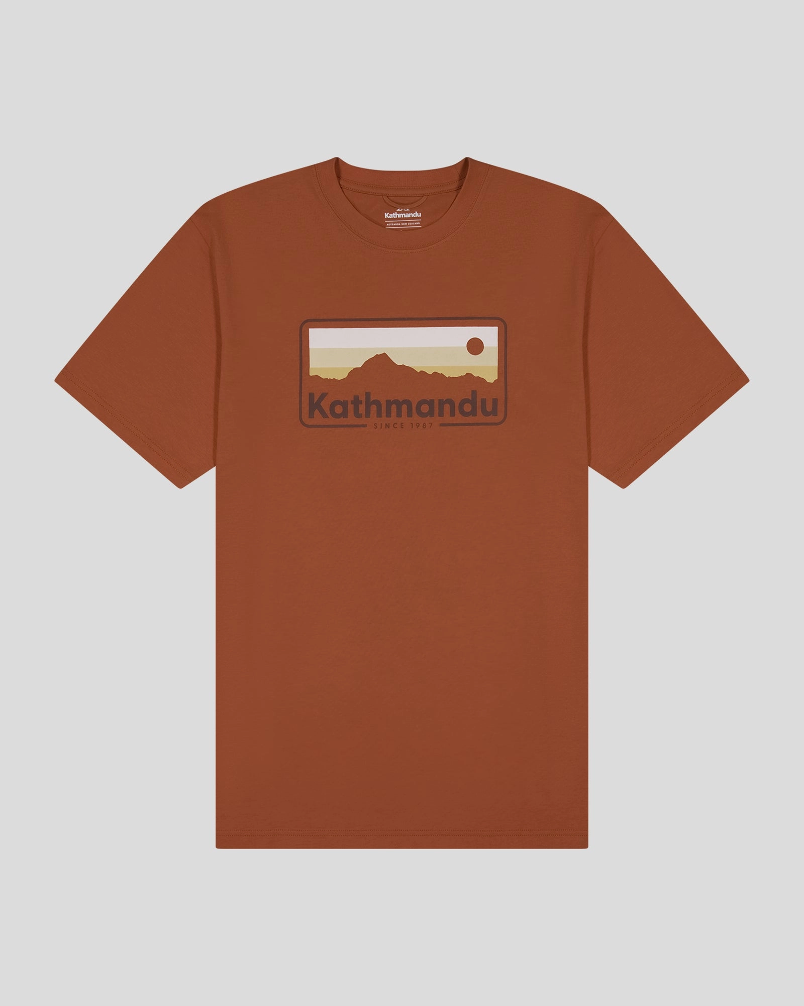 Men's Kathmandu Logo 70's Organic Cotton T-shirt - Copper Comfortable