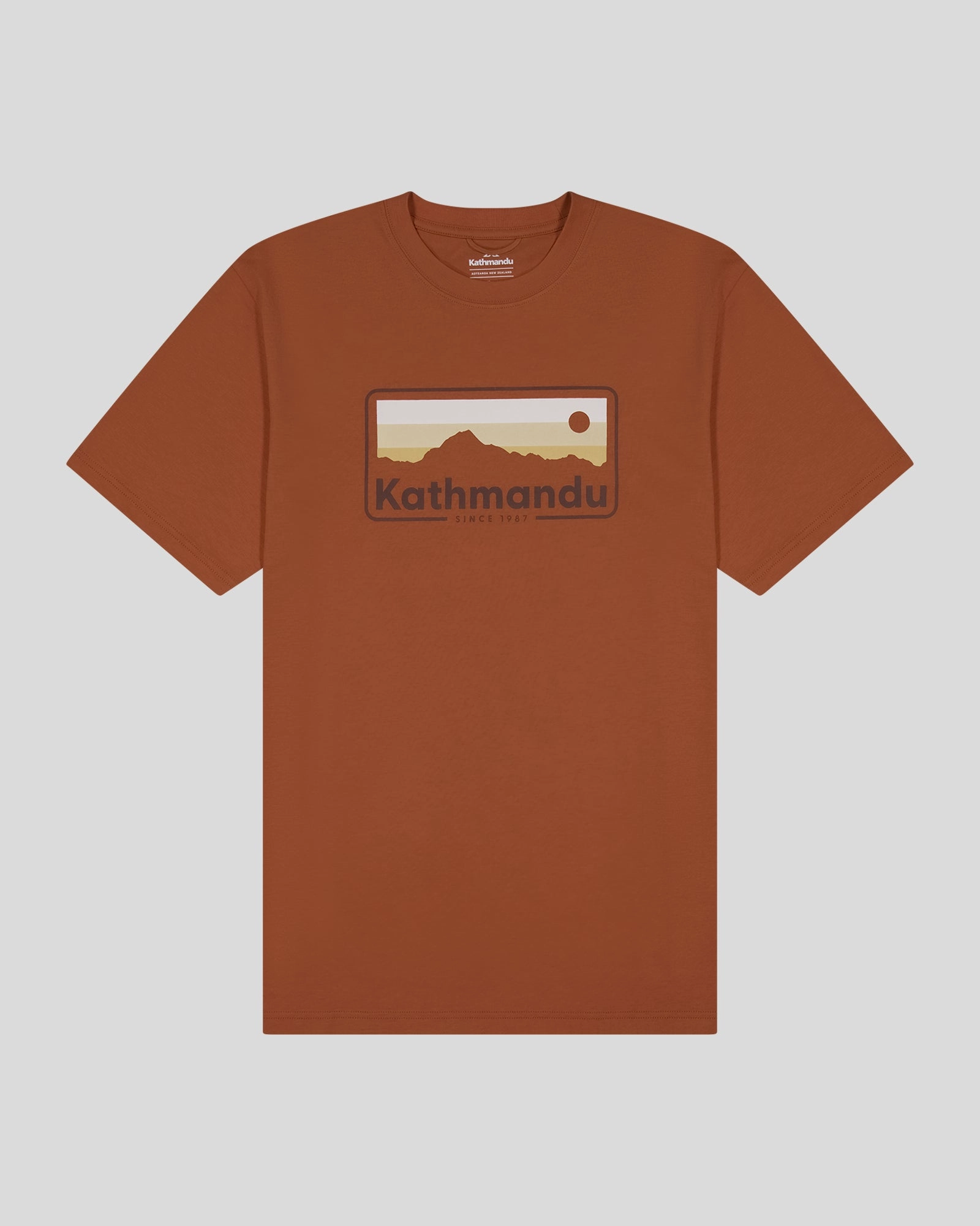 Flexible Weave Men's Kathmandu Logo 70's Organic Cotton T-shirt - Copper