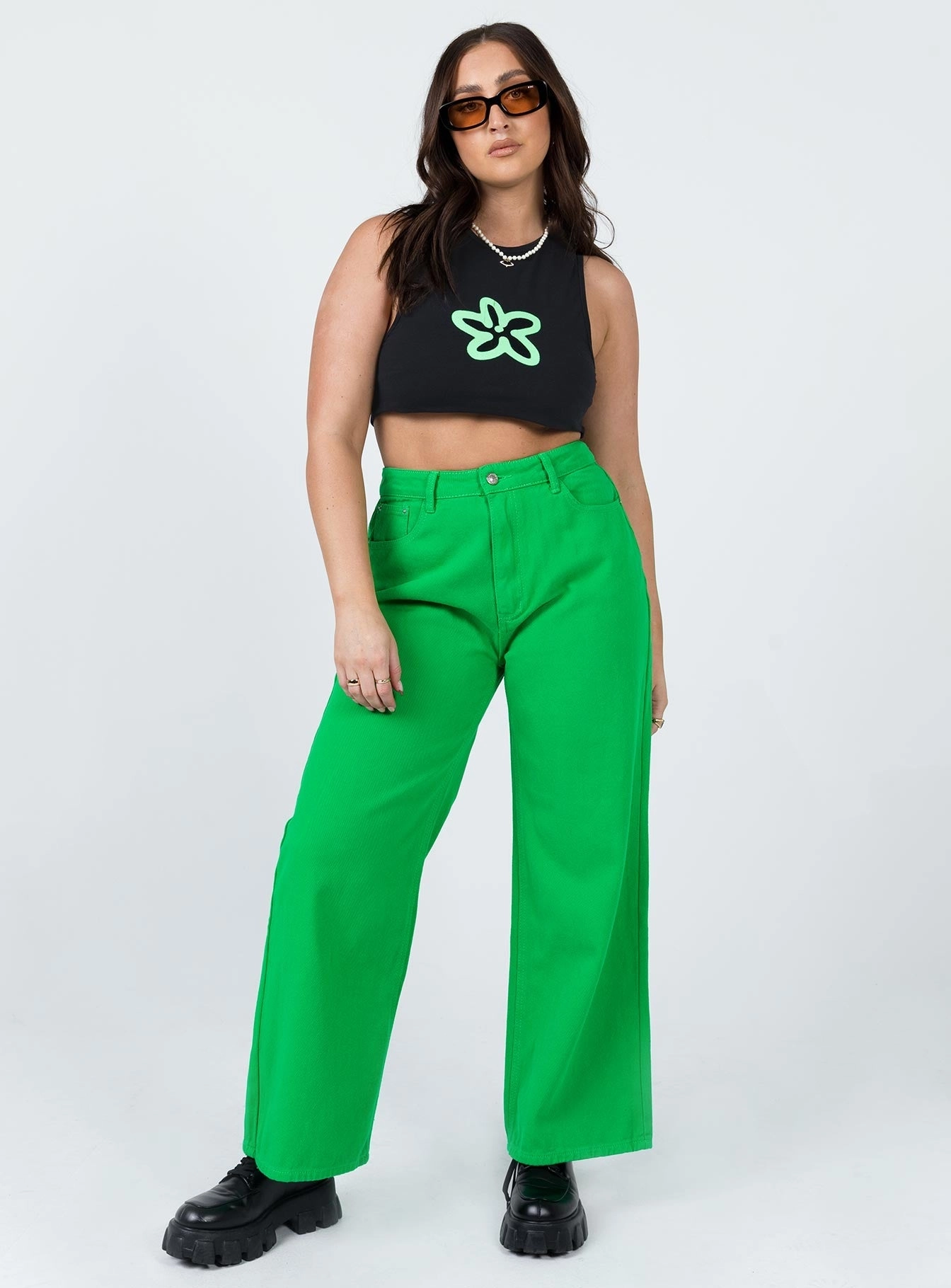 Denver Denim Jeans Green Anti Slip Waistband Casual Friday Parent Style Travel Outfit