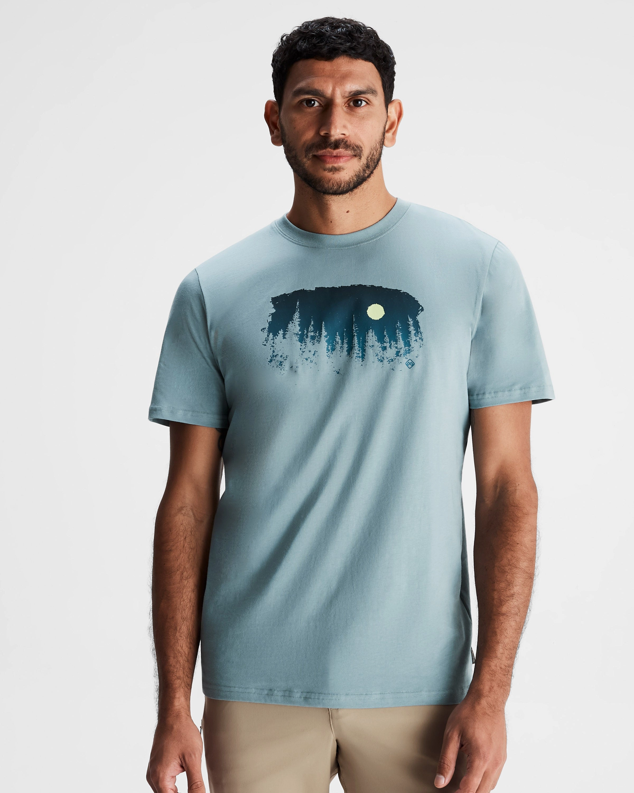 Men's Tree Line Organic Cotton T-shirt - Vapor Sporty Vibe Essential Clothing