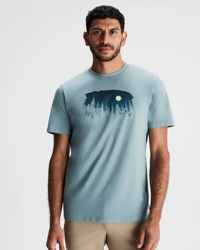 Men's Tree Line Organic Cotton T-shirt - Vapor Sporty Vibe Essential Clothing