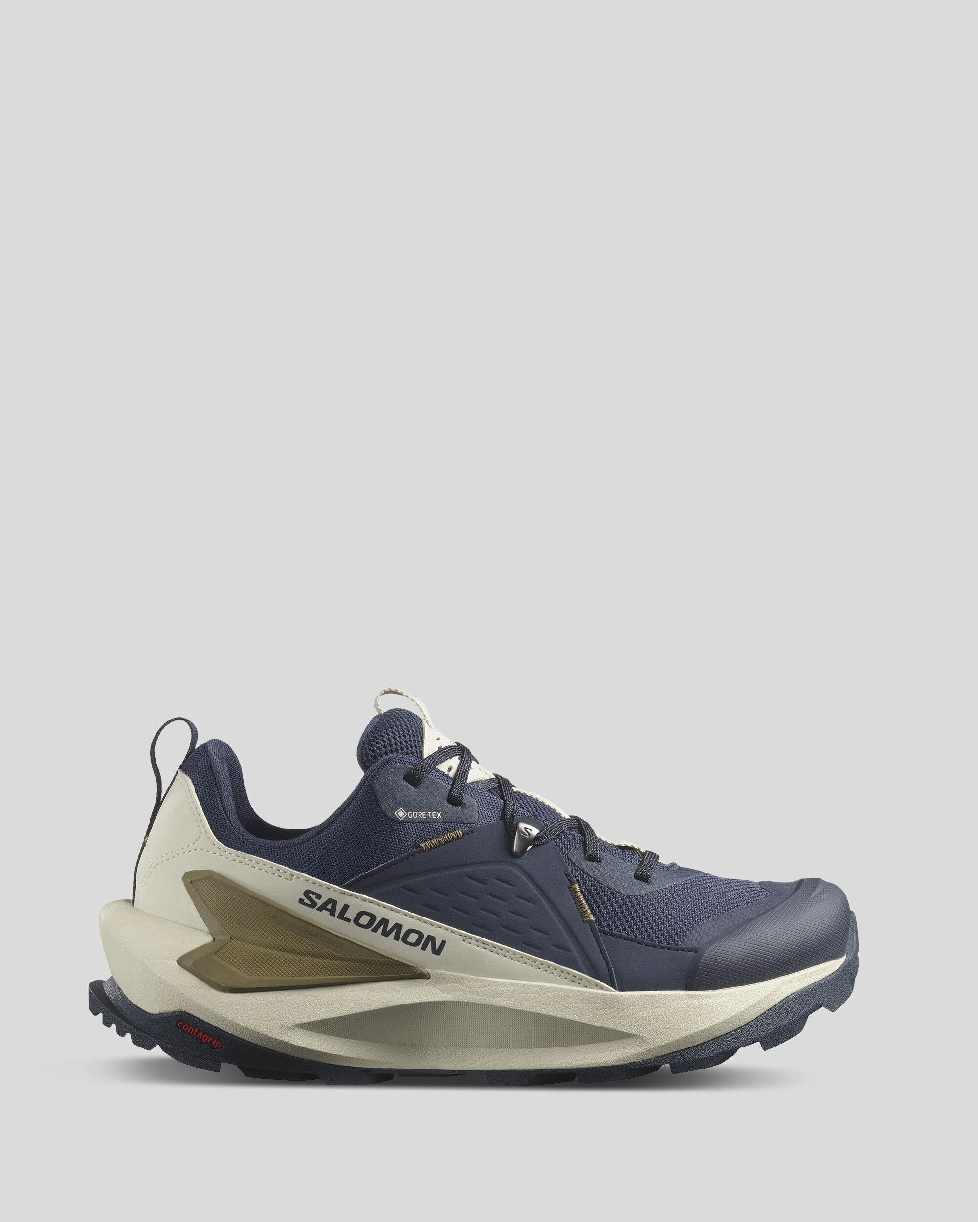 waterproof - construction - reliability shoes Men's Salomon Elixir GTX Hiking Shoes - BlueNights/AlmondMilk/GothicOlive