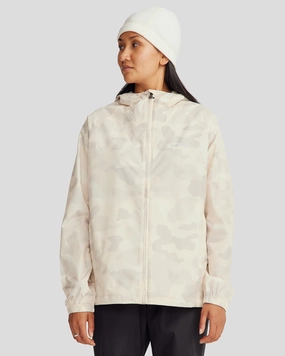 Pocket-it 2L Women's Rain Jacket v4 - Natural Tree Camo Print Anti Static Weave Seamless Edge Finishing