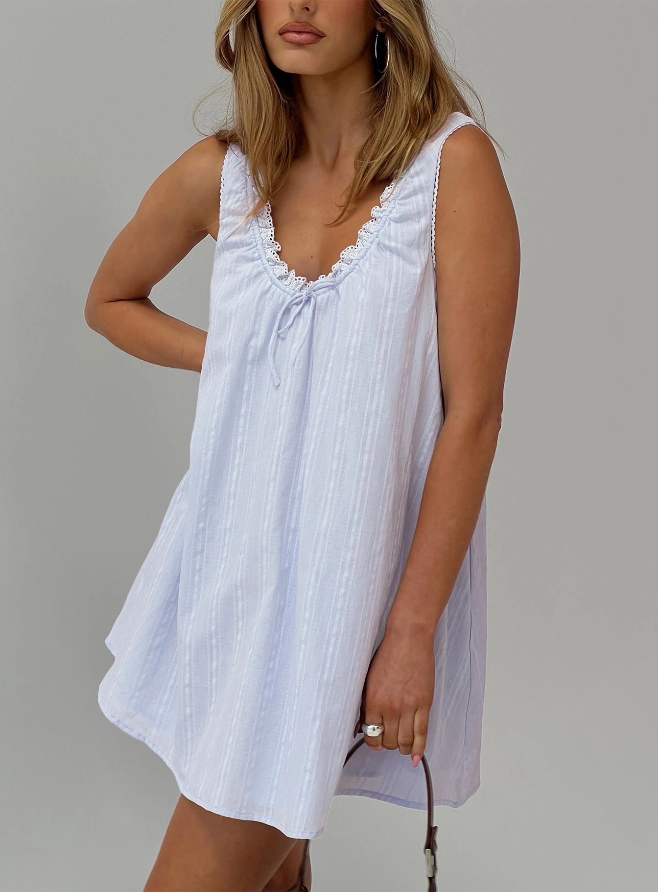 Antiquity Swing Mini Dress Blue Clean Structure