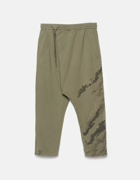 6202 Sashiko Bonsai Asym Sweatpants Olive OG-107F Minimalist Fit Rayon drape