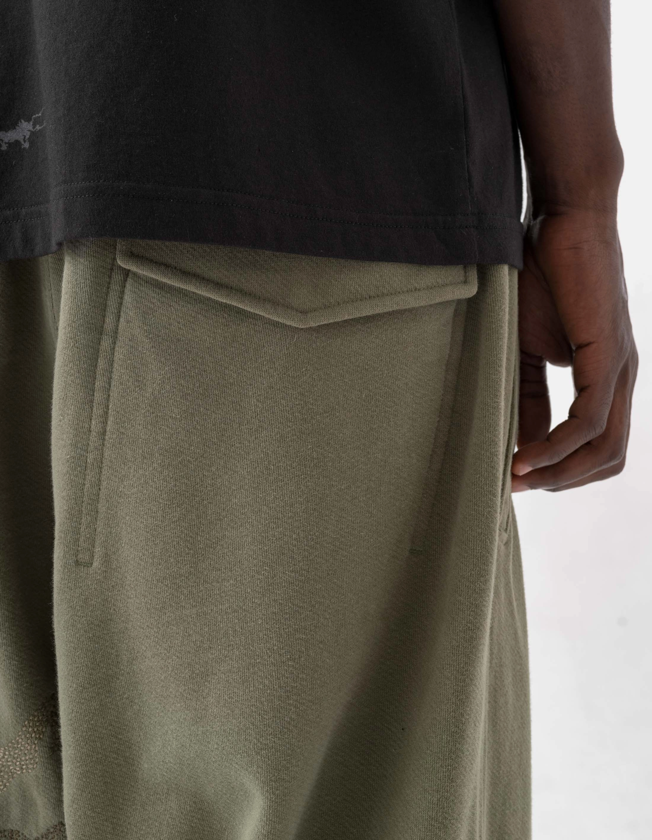 6202 Sashiko Bonsai Asym Sweatpants Olive OG-107F Tapered Look Stain Repellent Coating
