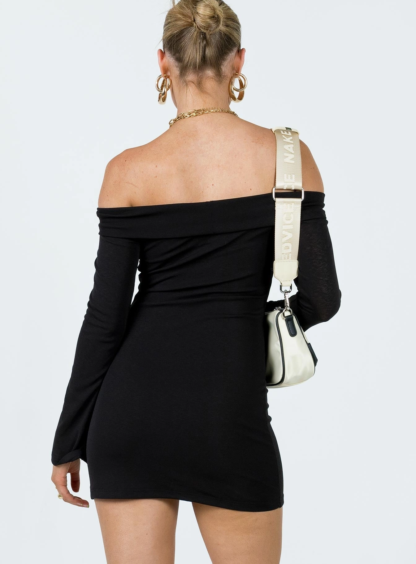 Anya Mini Dress Black Velvet-Touch Feminine Layers