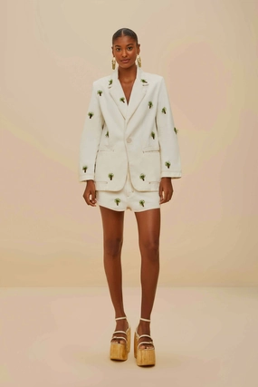 Reflective accents Off-White Embroidered Coconut Tree Shorts