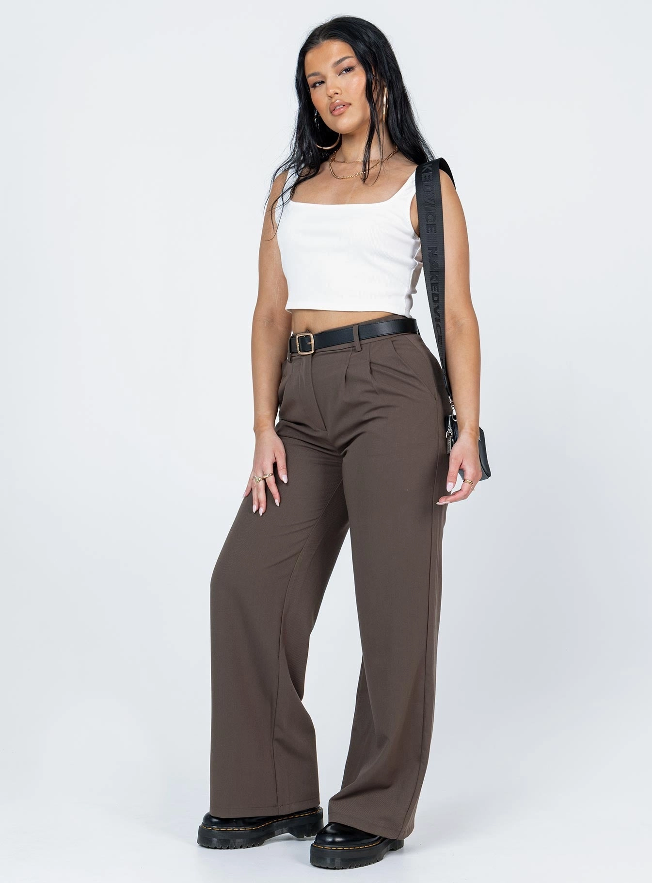 Archer Pants Dark Brown work mode High-rise waist