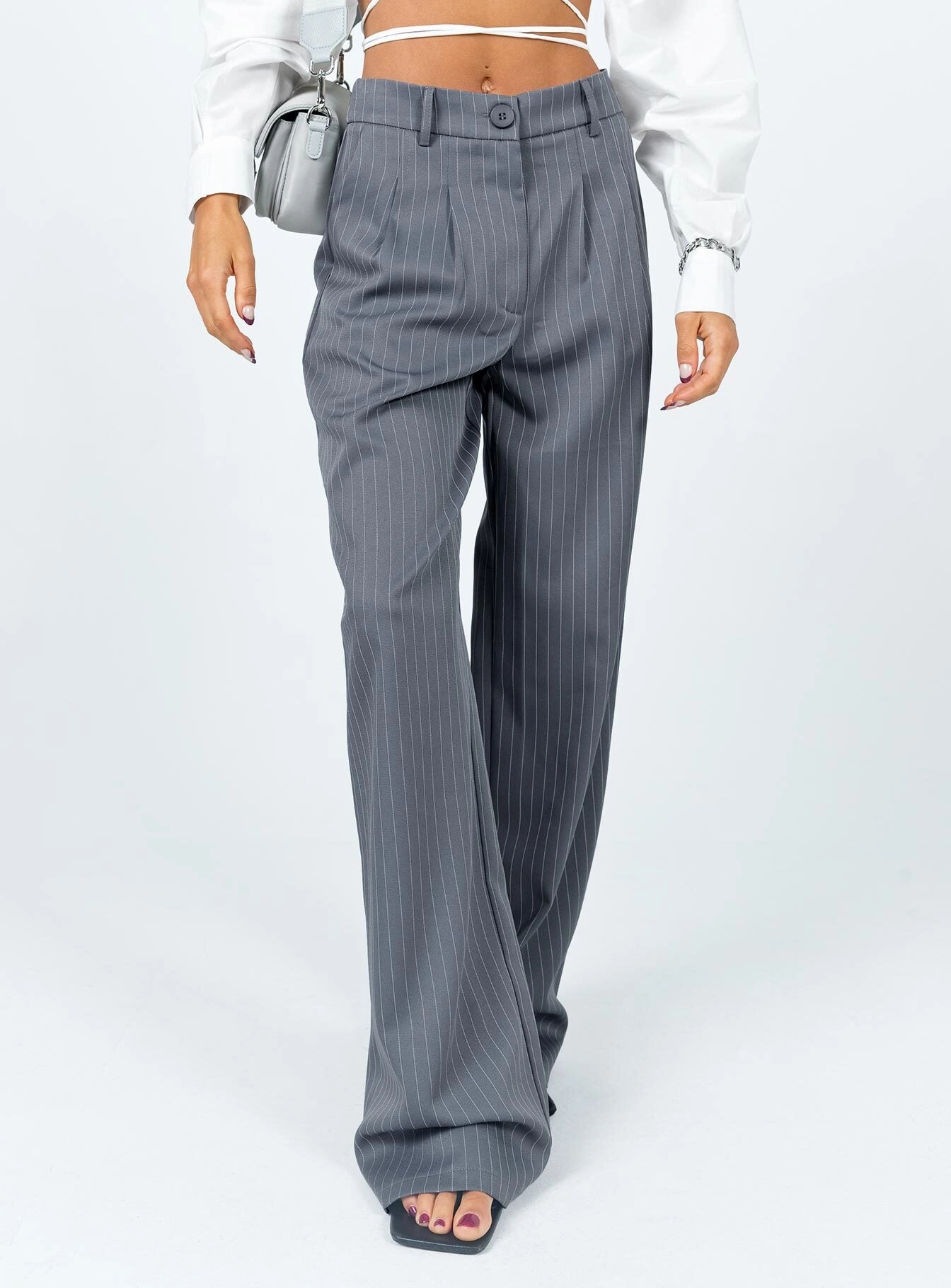 Neutral Shade Outdoor Essentials Archer Pants Pinstripe Grey