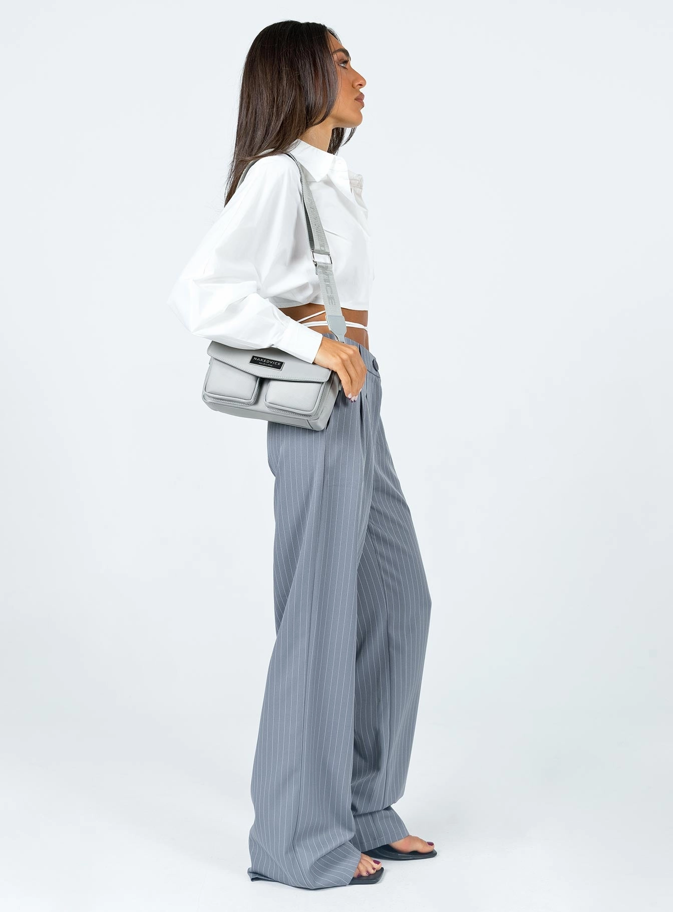 Core Cut Archer Pants Pinstripe Grey Petite