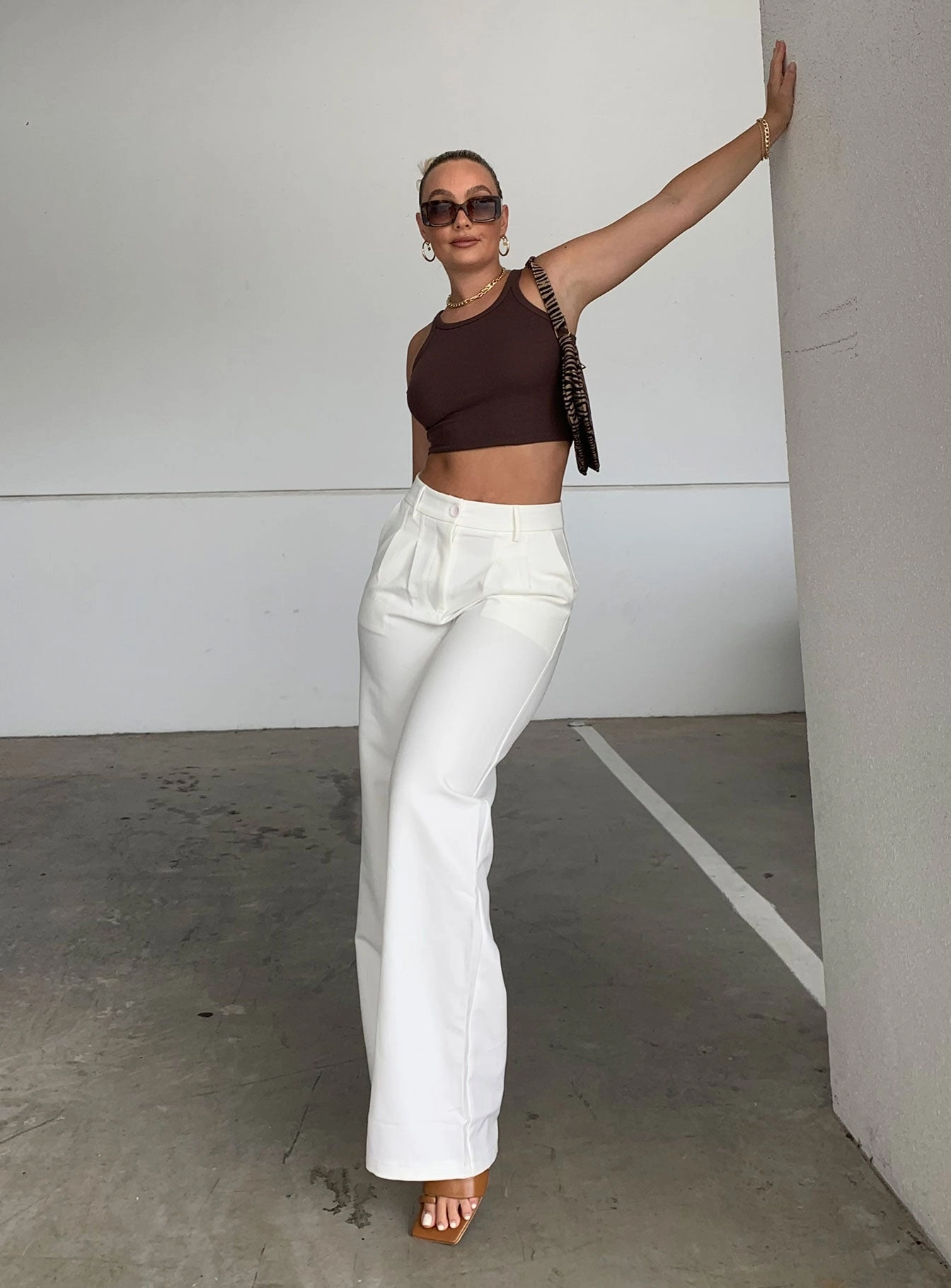 Cozy and Relaxed Flexible Movement Archer Pants White Petite