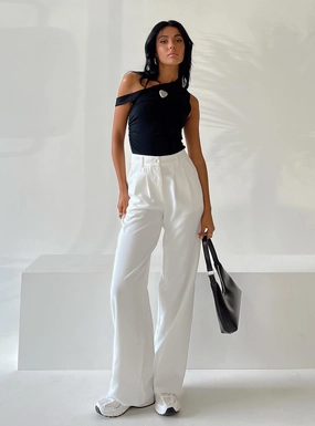 Chilly Weather Comfort Archer Pants White Petite