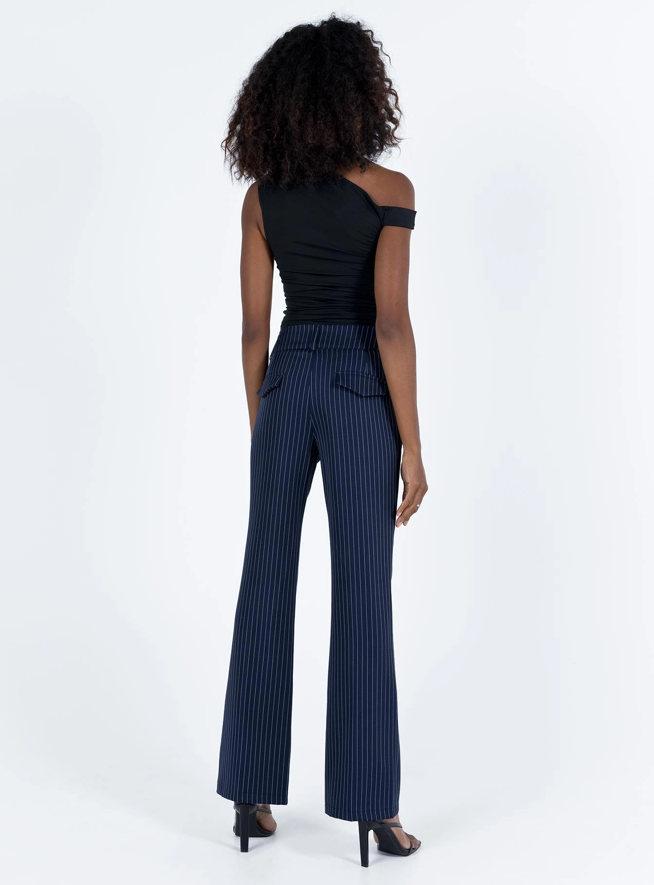 Everyday Layer Snag Free Fabric Archette Pant Navy Pinstripe