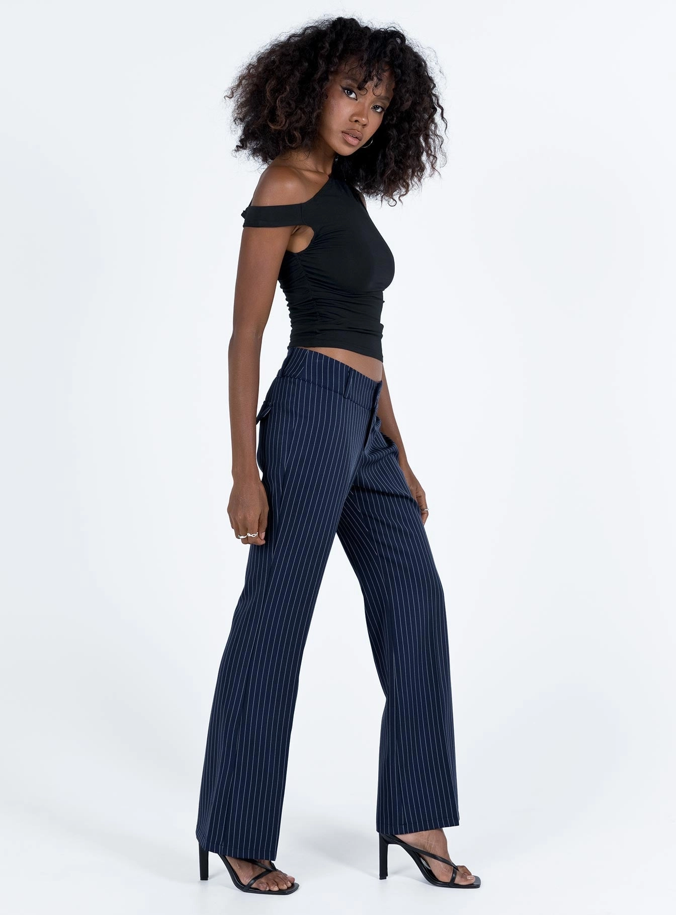 Archette Pant Navy Pinstripe Mid-rise fit Quick Wear