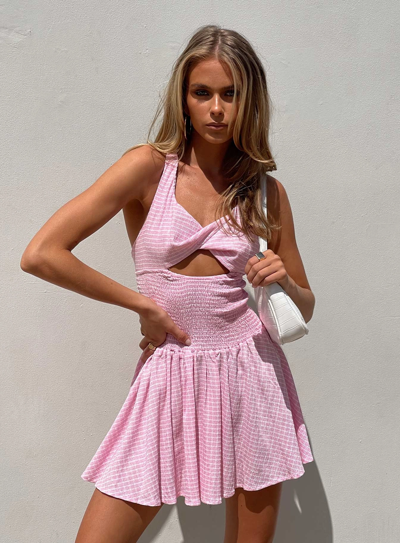 Arden Mini Dress Pink Classic Touch