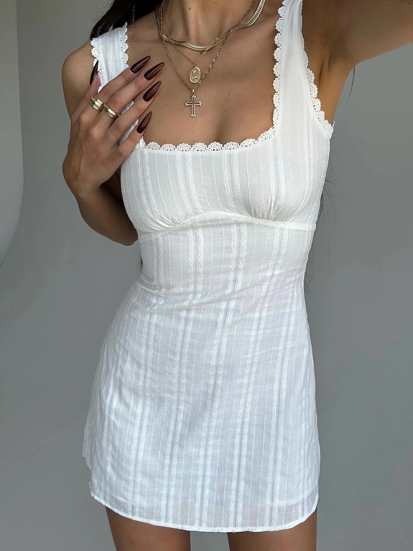 Dasha Mini Dress White MoistureWickingTechnology