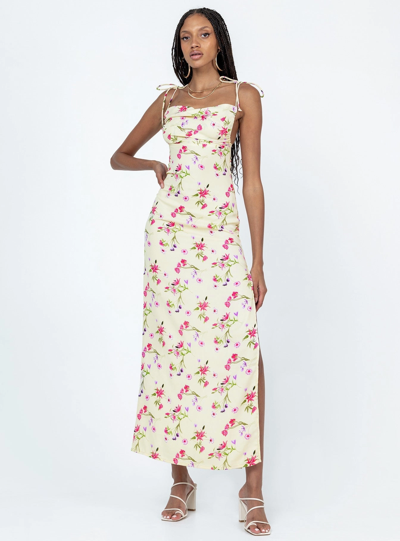 Perfect Day-to-Night Tailored-fit Arness Maxi Dress Yellow Floral