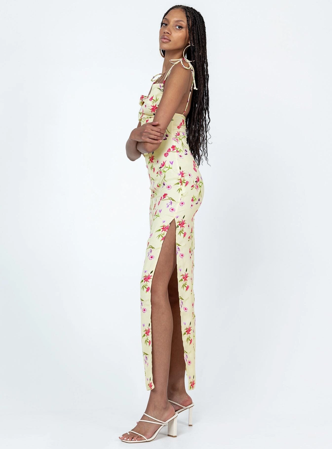 Arness Maxi Dress Yellow Floral Chic boho dress Pretty Glow