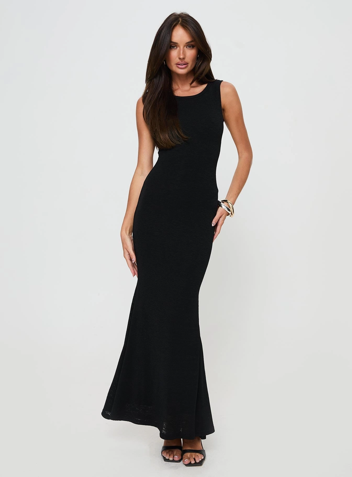 Ashen Maxi Dress Black photo look