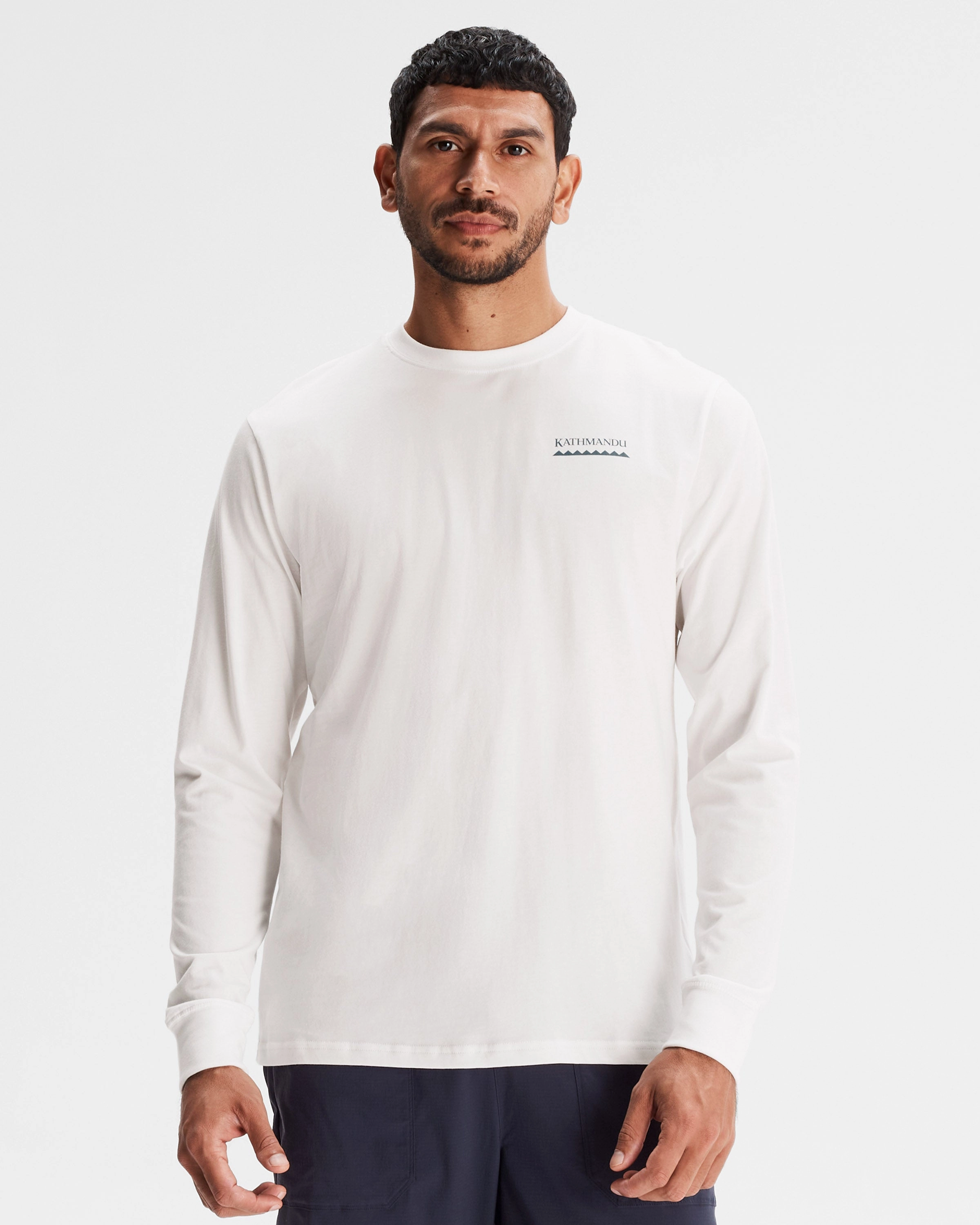 Men's Heritage Organic Cotton Long Sleeve T-shirt - White Fresh Look