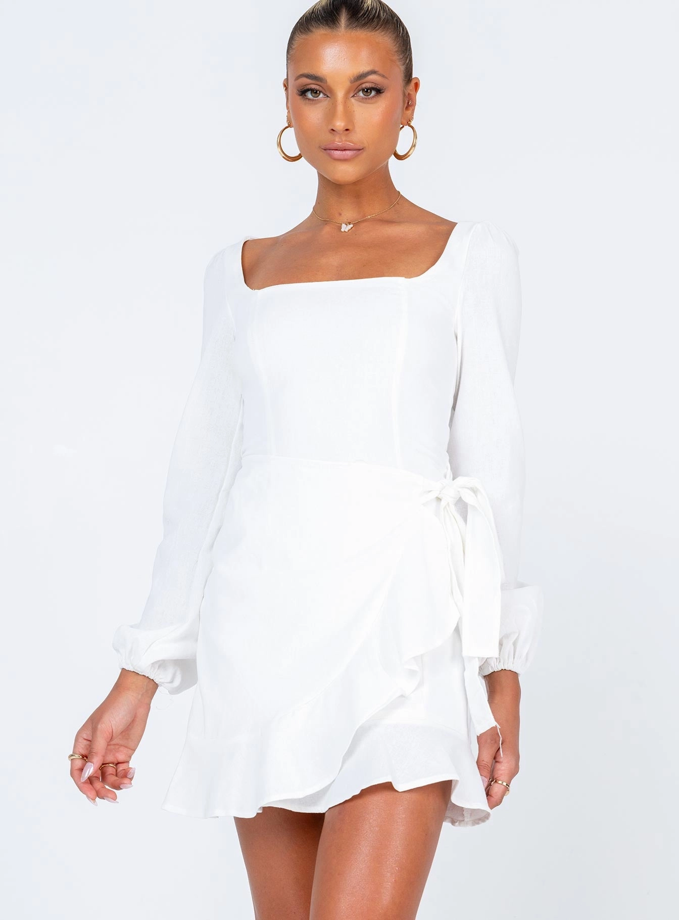 Soft Layering Style Blend The Villa Mini Dress White
