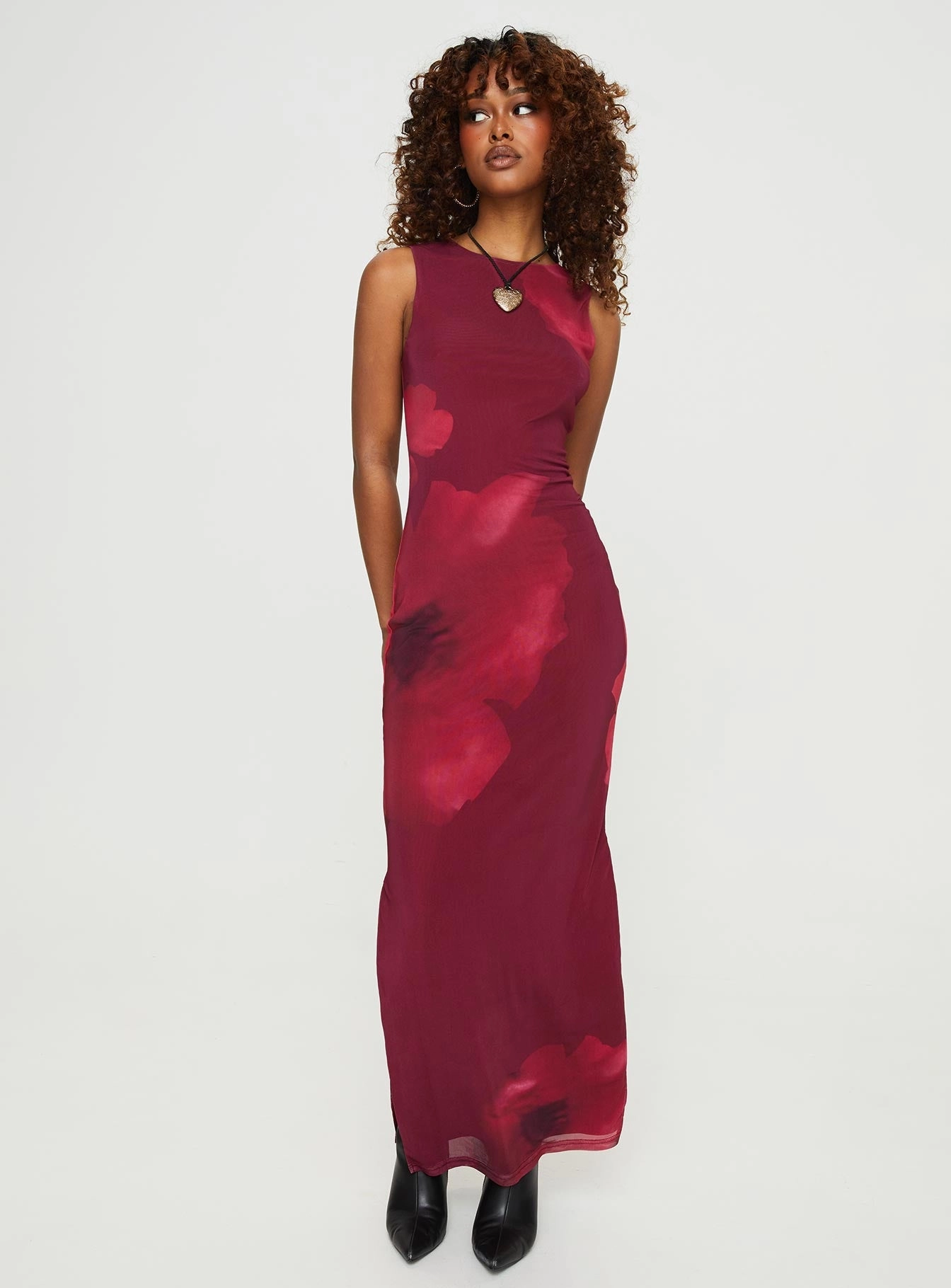 Fashionable And Functional Sleek Cut Rudy Maxi Dress Burgundy