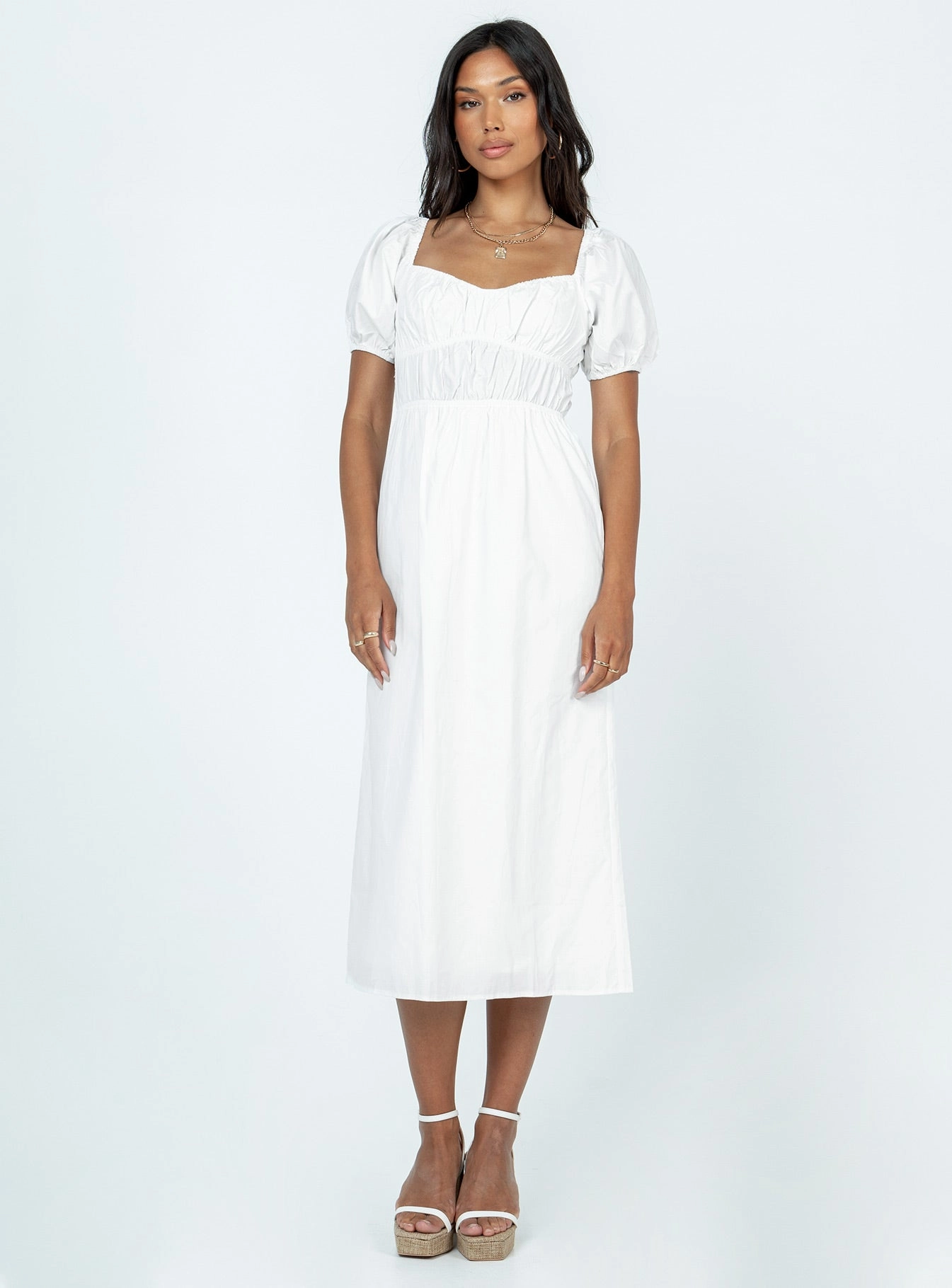 Avianna Maxi Dress White Subtle Comfort Stylish Vibe