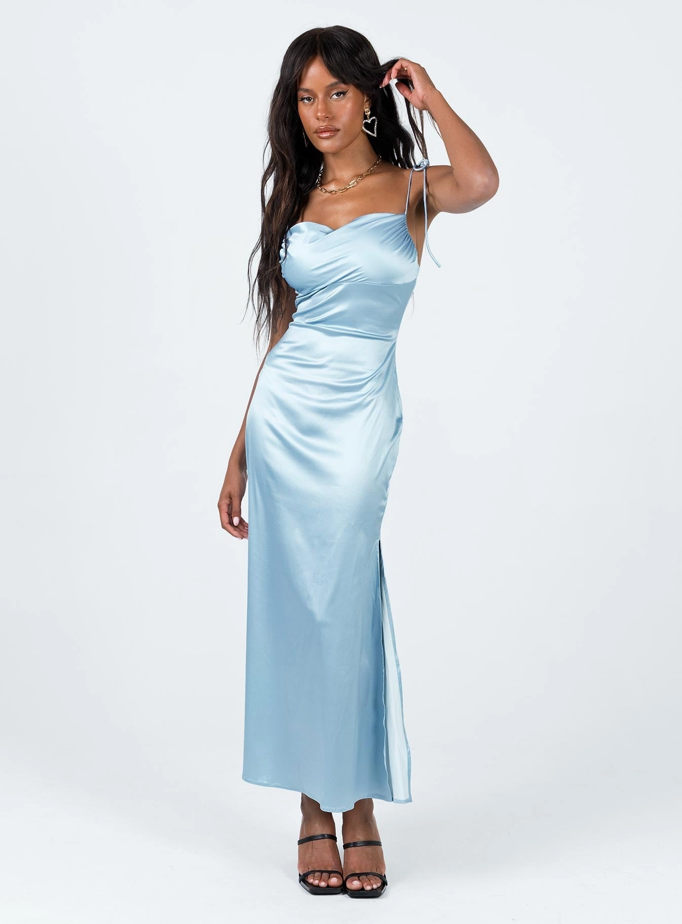 Chilly Day Layers Avriel Maxi Dress Blue