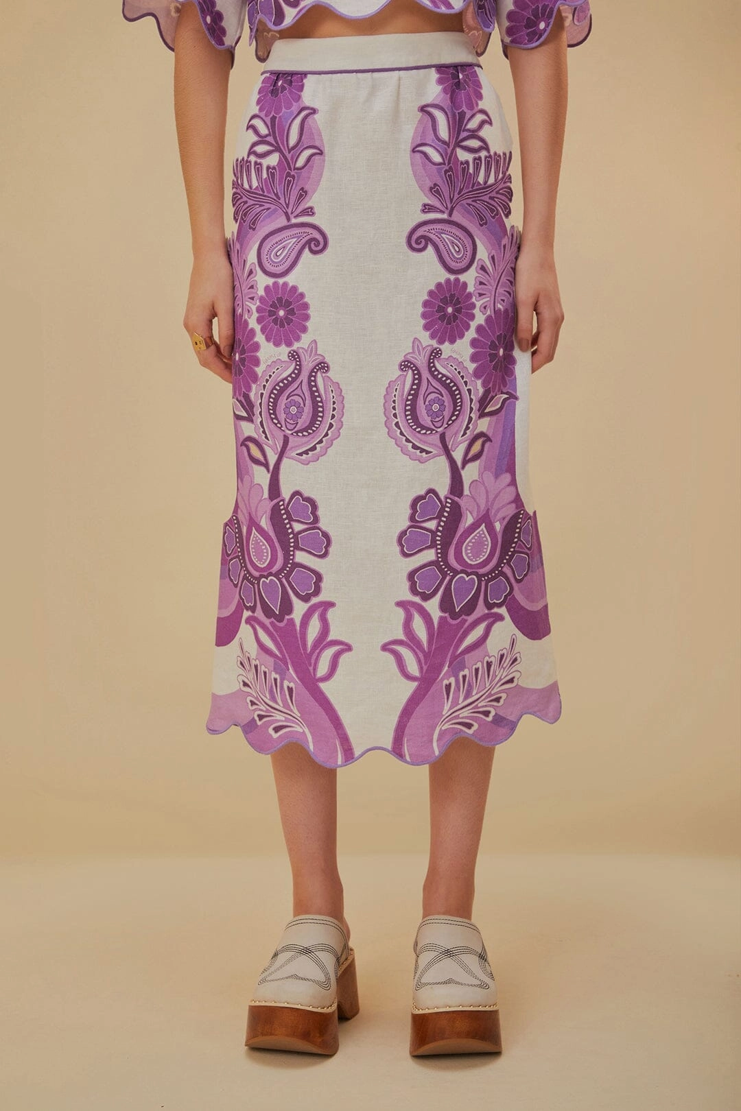 Festival Outfit All Day Comfort Color Festival Cream Euroflax? Midi Skirt