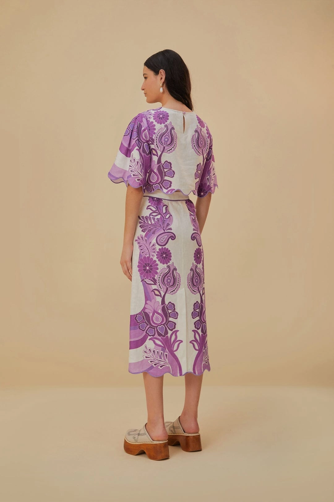 Color Festival Cream Euroflax? Midi Skirt Smooth Look