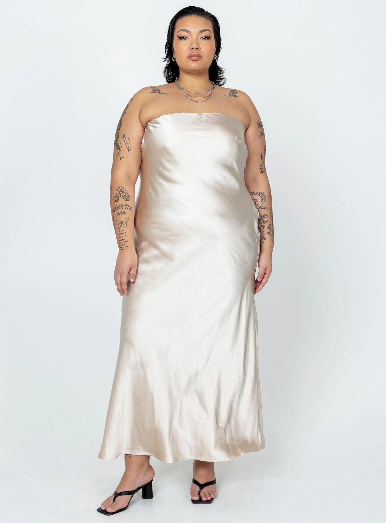 Clean Edge Comfy Fit Haley Maxi Dress Champagne Curve