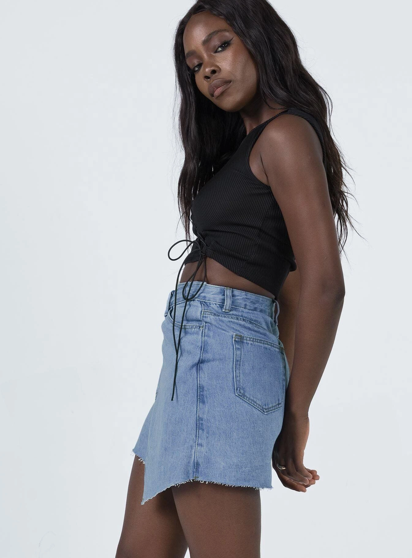 Mood Dressing Full Circle Banksia Denim Mini Skirt