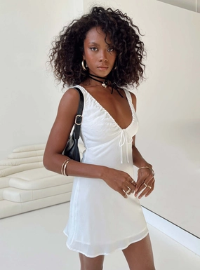 Bareena Mini Dress White Neutral Layer Modern-style