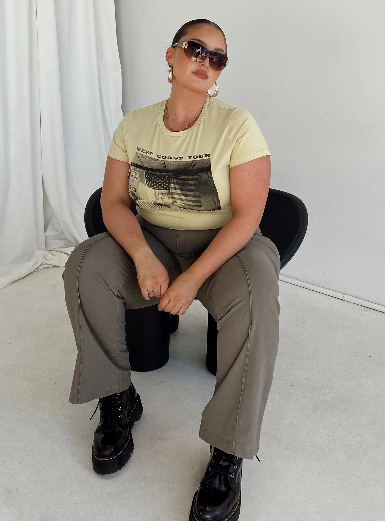 Bass Drop Mid Rise Bootleg Pant Curve Khaki Active Design Wear