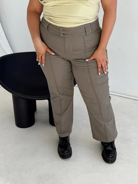Heat Dissipating Sleek Appearance Bass Drop Mid Rise Bootleg Pant Curve Khaki