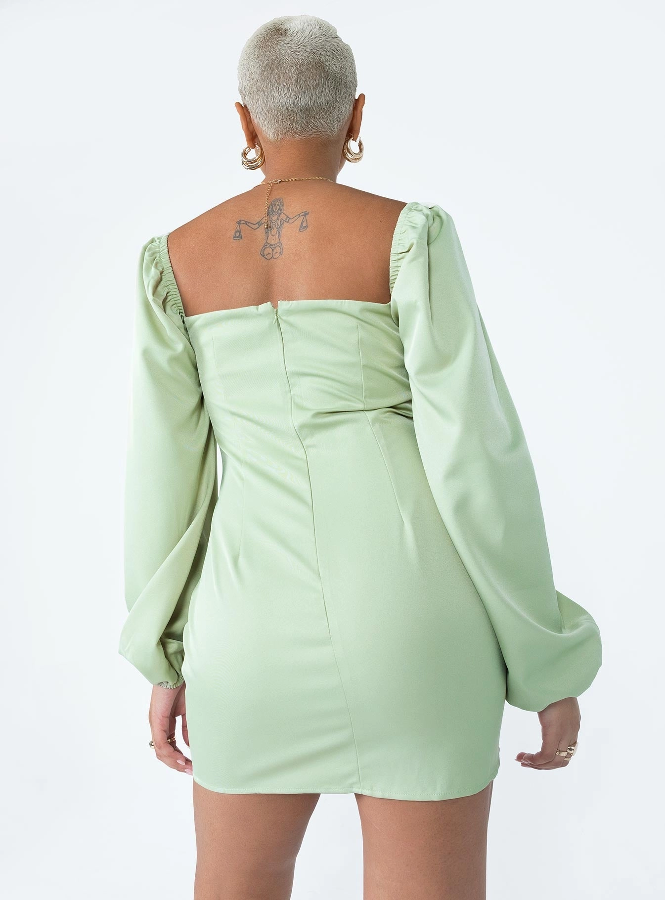 Be Mine Long Sleeve Mini Dress Green Chilly Weather Layer Moment Light