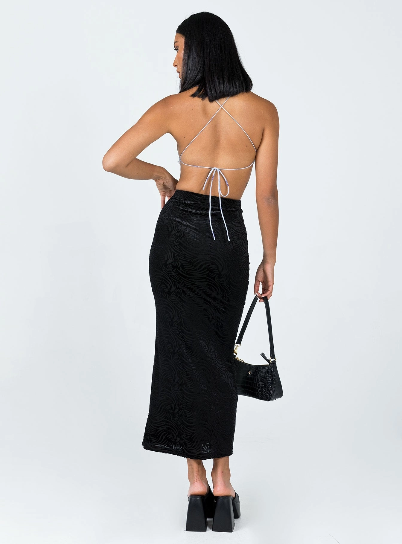 August Midi Skirt Black Waist Defining